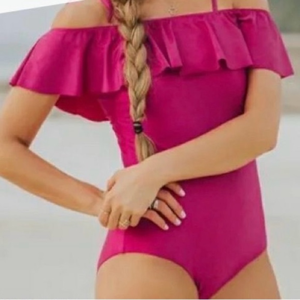 AlbionCute hot pink one piece swimsuit